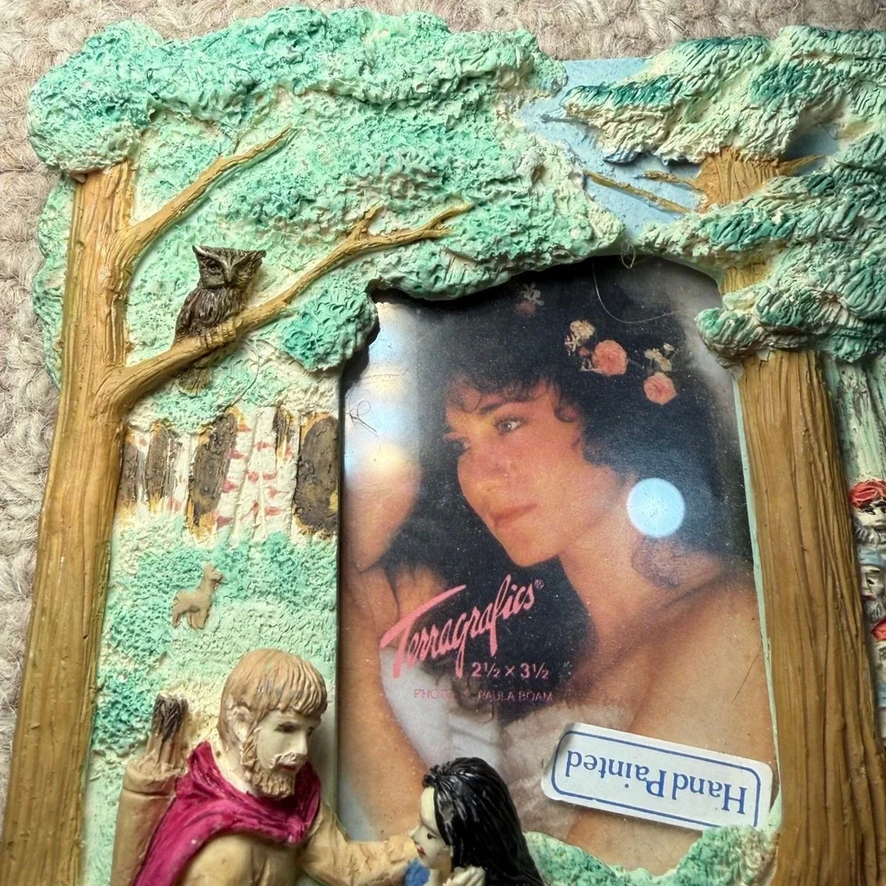 Terragrafics 1990 Woodland Figurine Photo Frame Resin Vintage Decor Whimsy Fairy